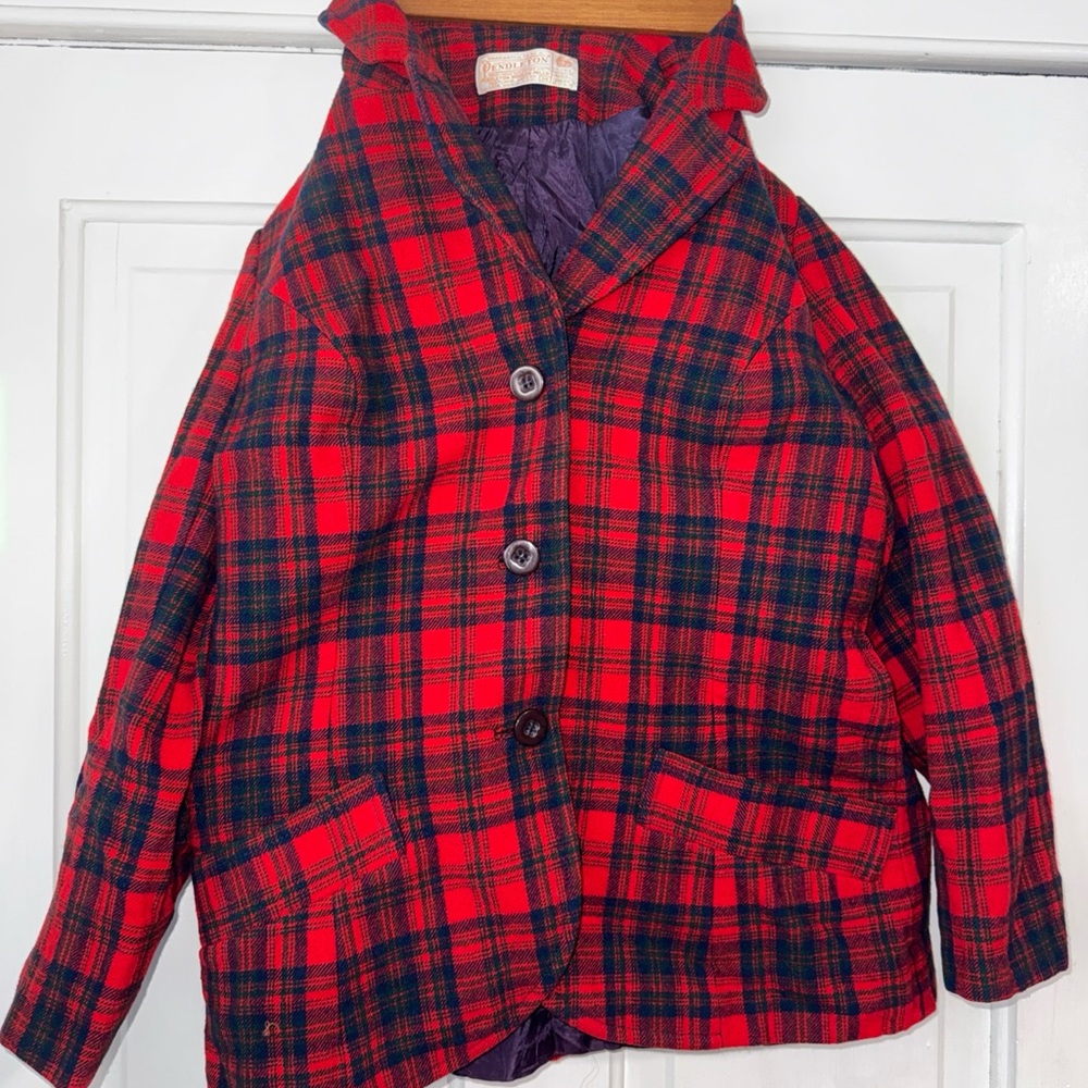 Pendleton Women’s Plaid Blazer - Red and Black